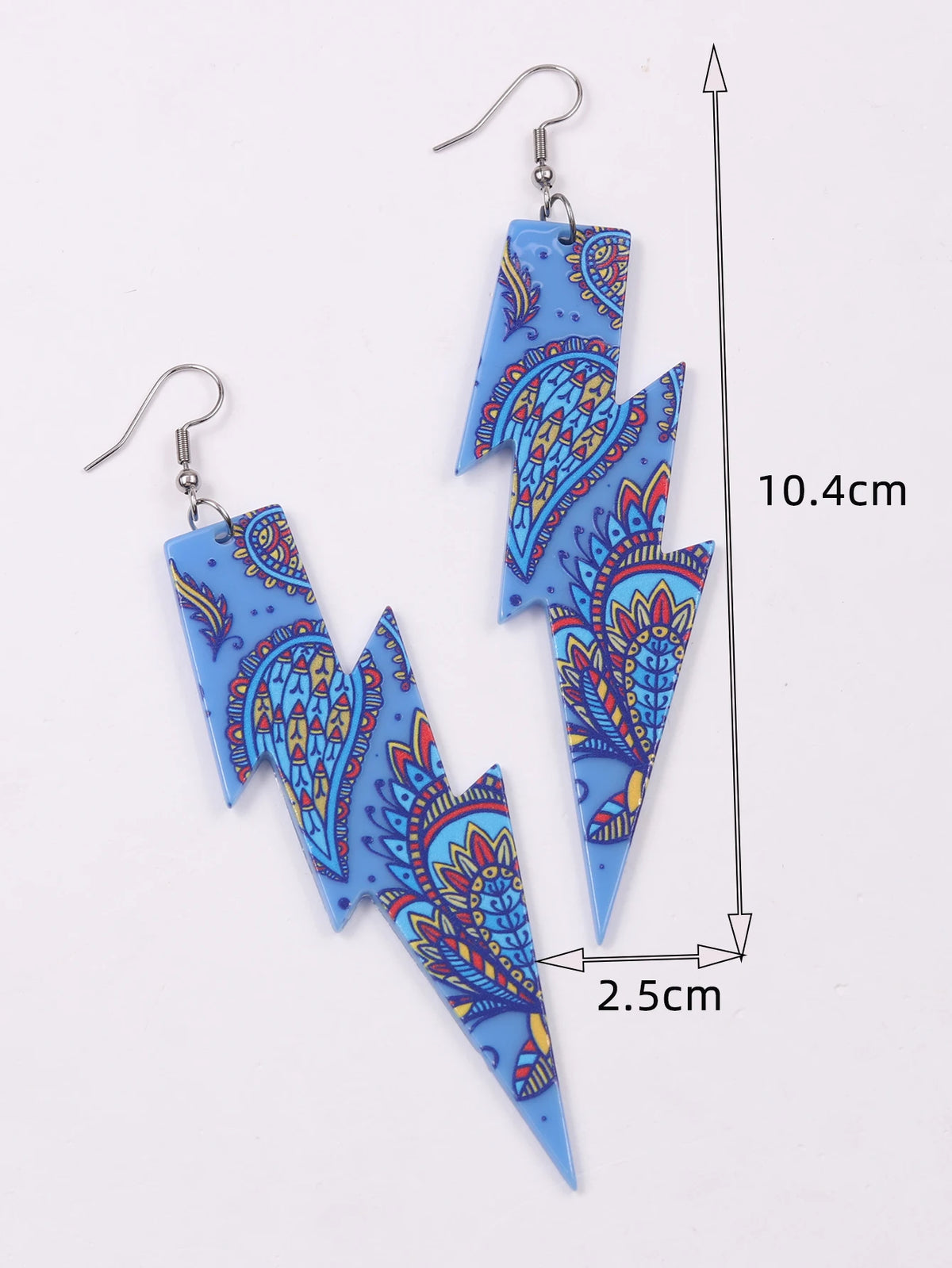 Leopard Heart Starry Sky Print Flower Lightning Acrylic Earrings | Women’s Fashion Jewelry