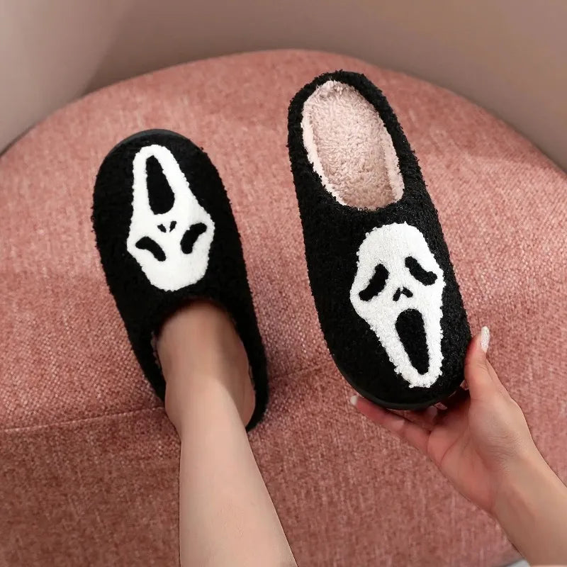 Halloween Ghost Character Slippers – Warm Winter, Unisex Thick Sole, Soft Sole Slippers