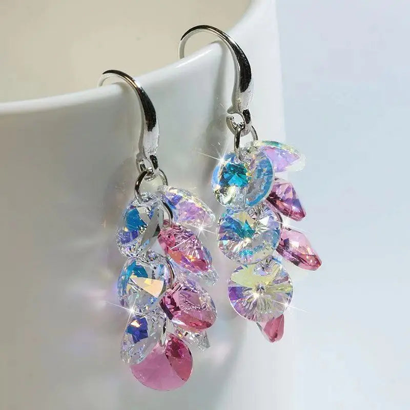 New Crystal Rhinestone Dangle Drop Earrings for Women - Bohemian Trend, Korean Fashion, Luxury Wedding Party Banquet Jewelry