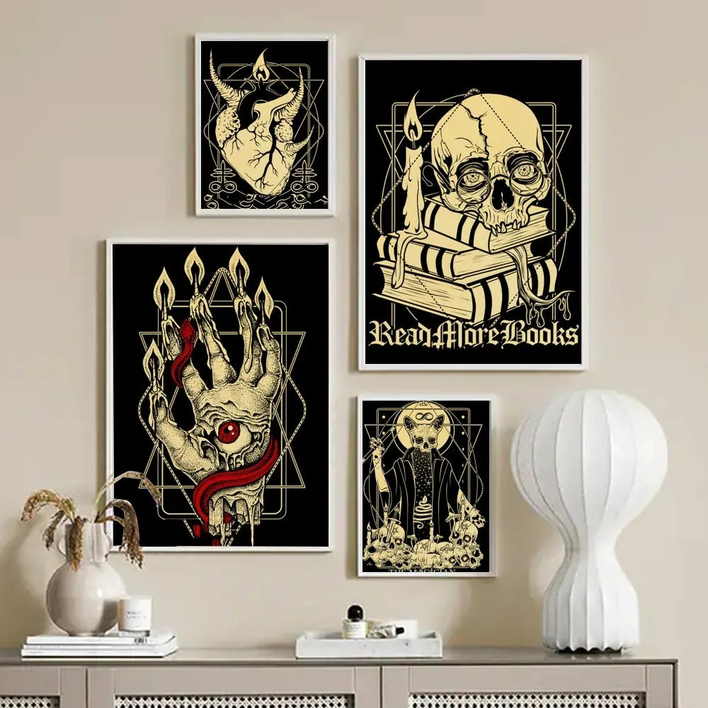 Gothic Skeleton Poster Print for Home, Living Room, Bedroom, Entrance, Bar, Restaurant, Cafe Art Decoration