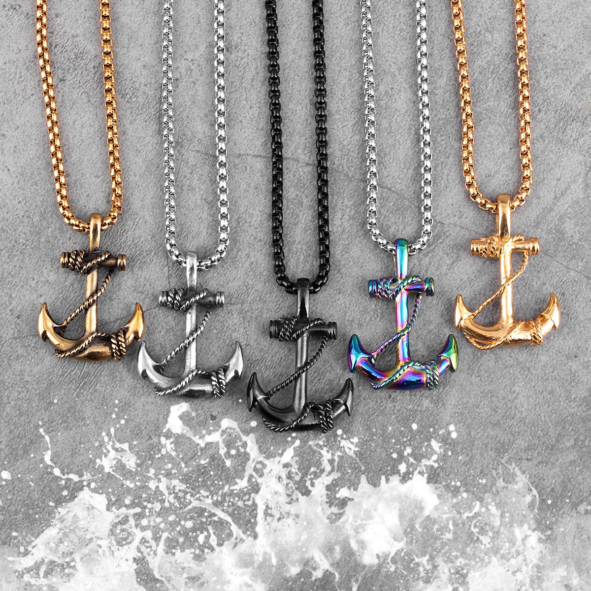 Anchor Sailor Stainless Steel Men Women Necklaces Pendants Chain Vintage Punk Rock Fashion Jewelry Creativity Gift Wholesale