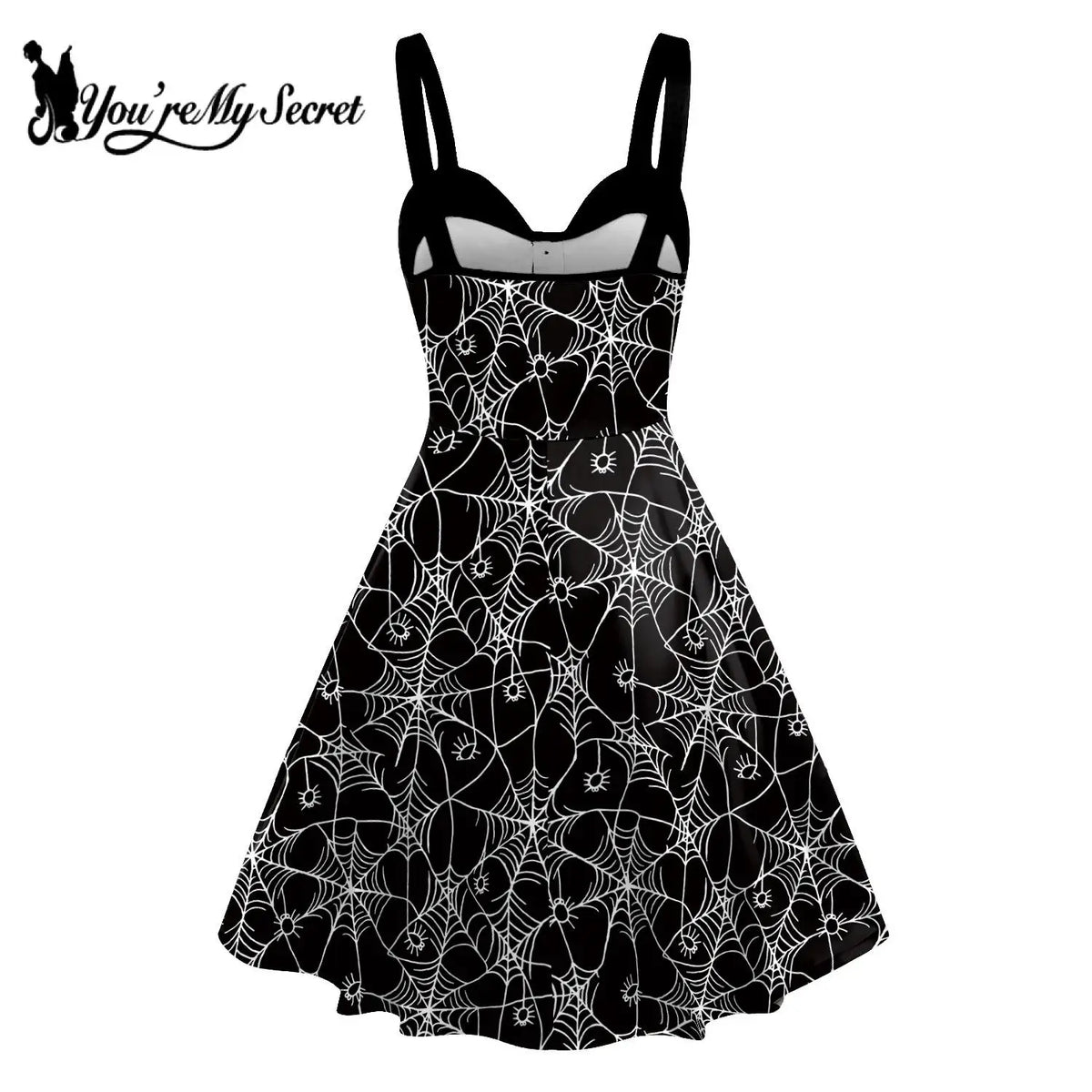 [You’re My Secret] Halloween Vintage Women Dress | Summer 2023 3D Print Scary Gothic Backless Slip Dress