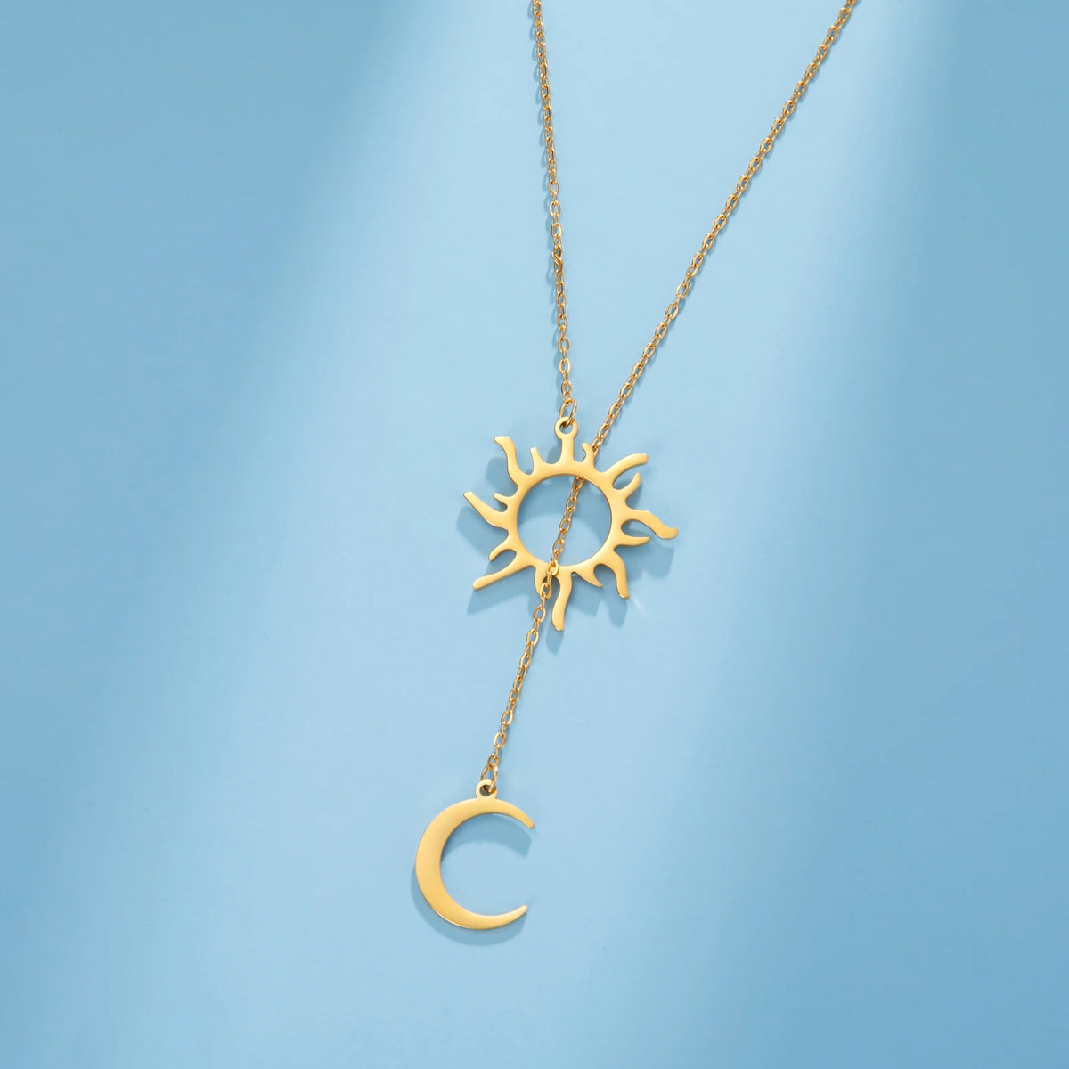 Lucktune Sun Moon Pendant Clavicle Chain Necklace Stainless Steel Bohemian Choker Necklace for Women Fashion New In Jewelry Gift