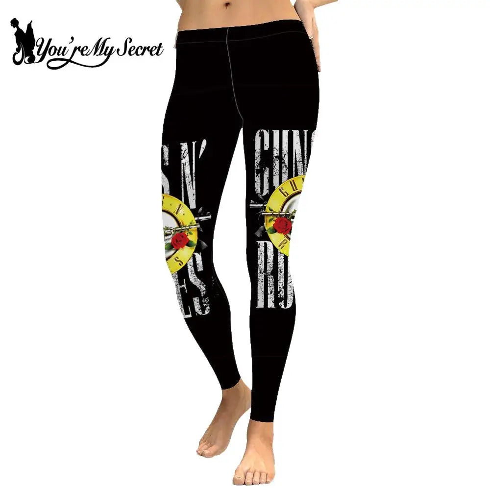 [You're My Secret] Women's Gothic 3D Printed Leggins Pants Fitness Trousers Oversizes Sexy Girl Polyester Walking Leggings Pant