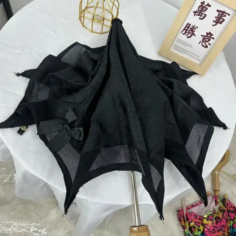 1Pc Exquisite Black Lolita Umbrella - Hollow Out Sun Umbrella