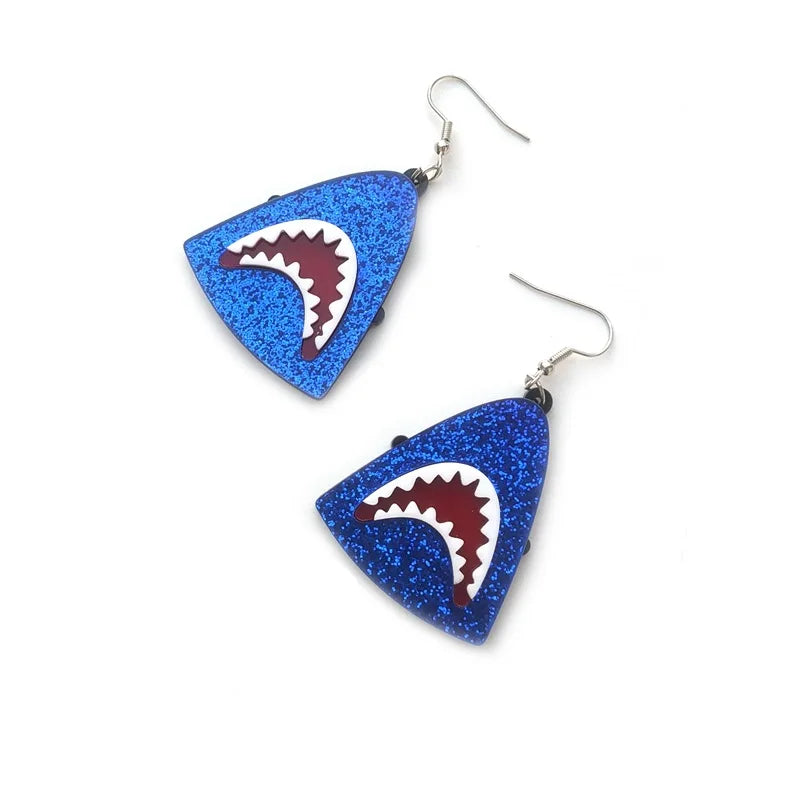 Fashion Exaggerated Big Shark Earrings for Women – Statement Acrylic Jewelry, Bold and Fun Accessory