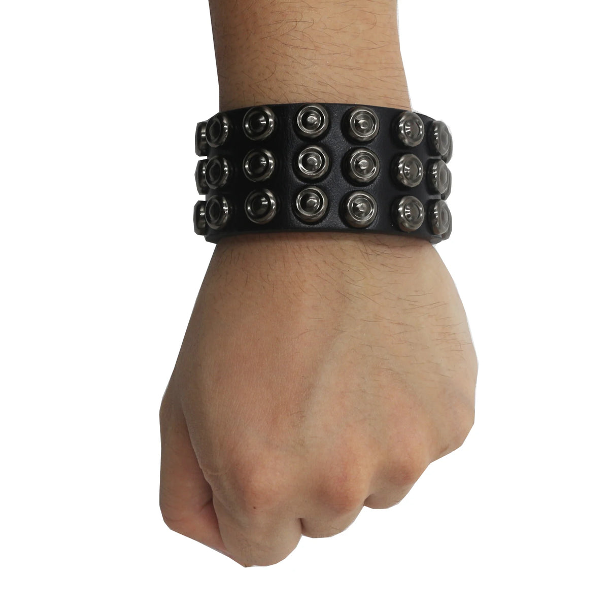 Gothic Studded Bracelet - Punk Gothic Leather Cuff Bracelet for Women and Men