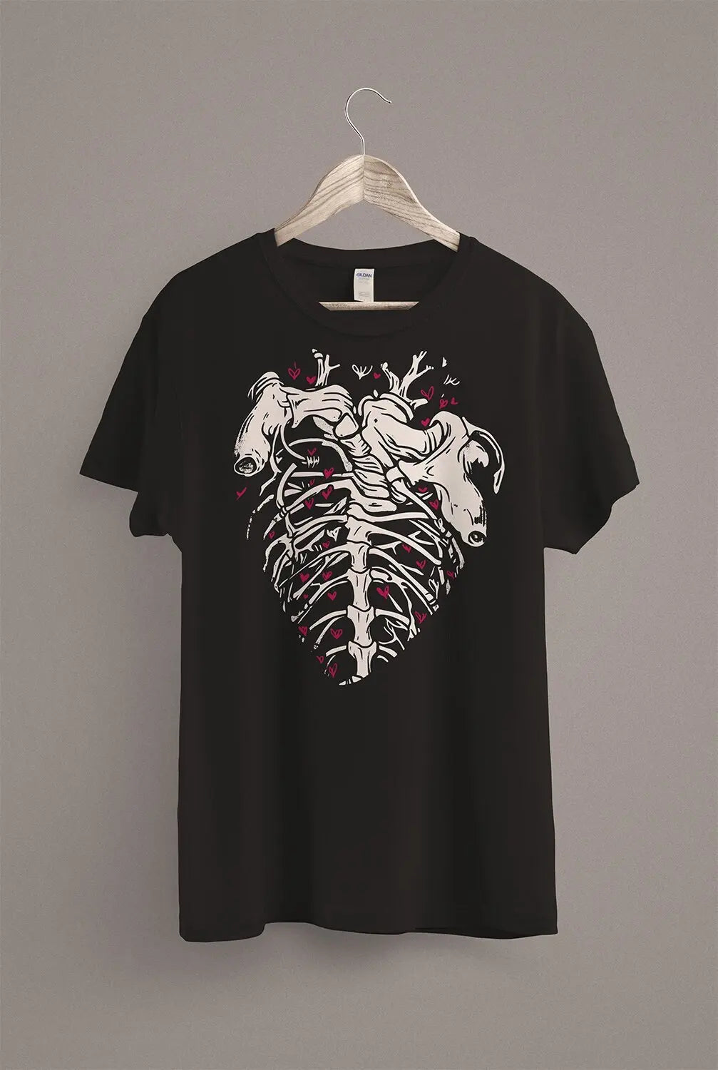 Creepy Cute Rib Cage T-Shirt – Pastel Goth Skeleton, Punk Witch Aesthetic, Alt Clothing, Goblin Core, Dark Academia, Plus Size