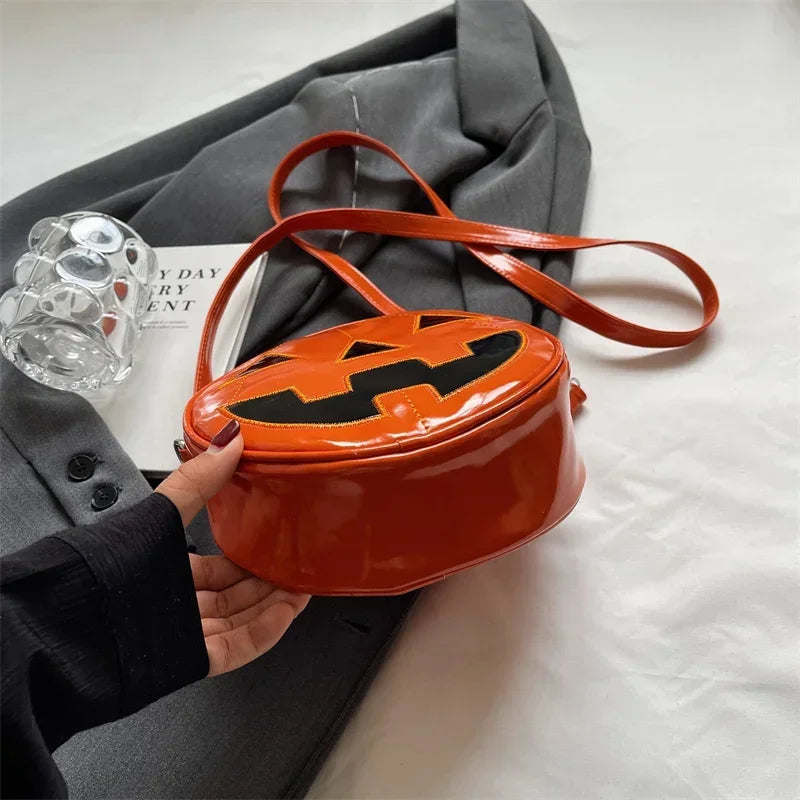 Halloween Crossbody Sling Purse for Women & Girls – Pumpkin Head Gothic Shoulder Bag, Party Evening Clutch, Spooky Handbag