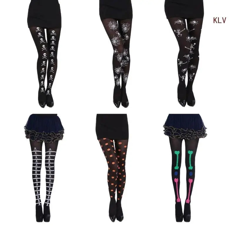 Halloween Themed Stockings Gothic Punk Style Tights Skull/Pumpkin/Spiders Print Fancy Dress Party Club Sexy Tights