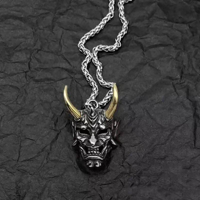 Zinc Alloy Vintage Ghost Face Pendant | Men’s Halloween Necklace