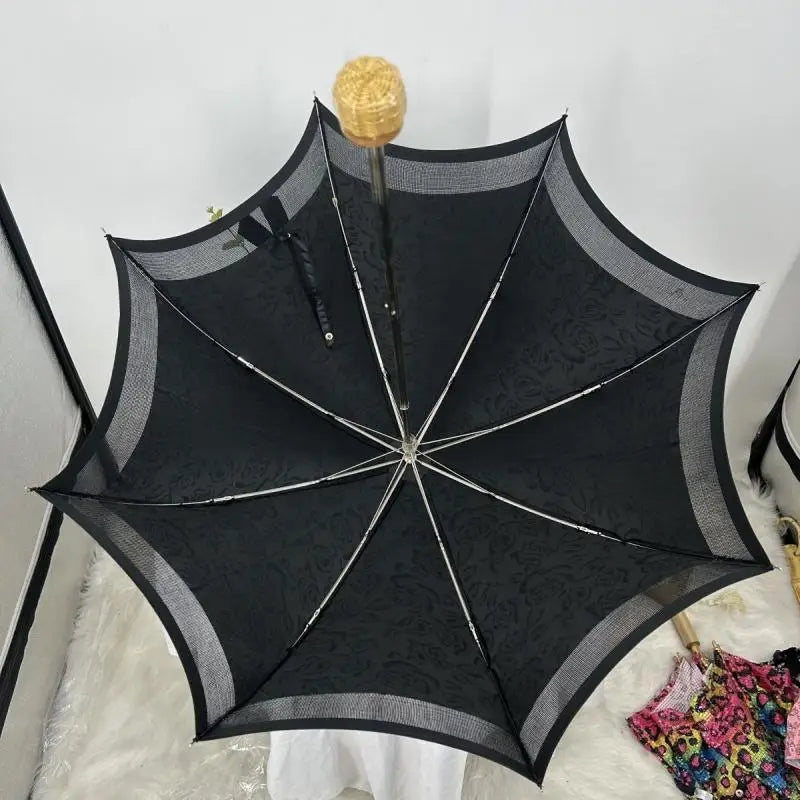 1Pc Exquisite Black Lolita Umbrella - Hollow Out Sun Umbrella