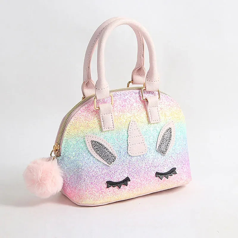 YoReAi Cartoon Bag Designer Handbags High Quality Purses Handbag Luxury Unicorn Rainbow Sequins Purses Shoulder Diagonal Bags