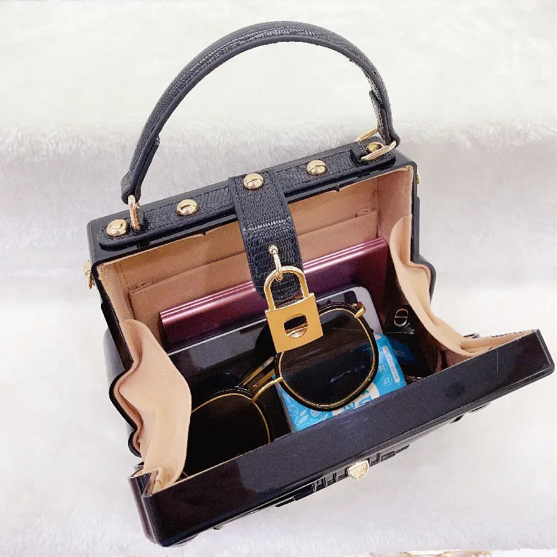 Black Car Shape Evening Bag Acrylic Box Style Top Handle Purse Women Shoulder Crossbody Handbag Wedding Party Clutch For Ladies