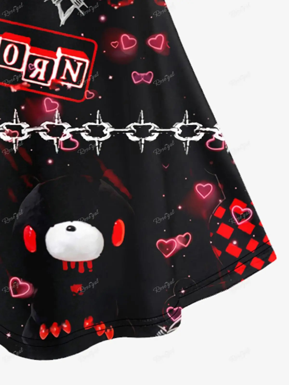 Gothic Printed Crisscross Cami Dress | Colorful Galaxy Glitter with Bat, Skull, Plaid Heart, Bear Warning Print Dresses