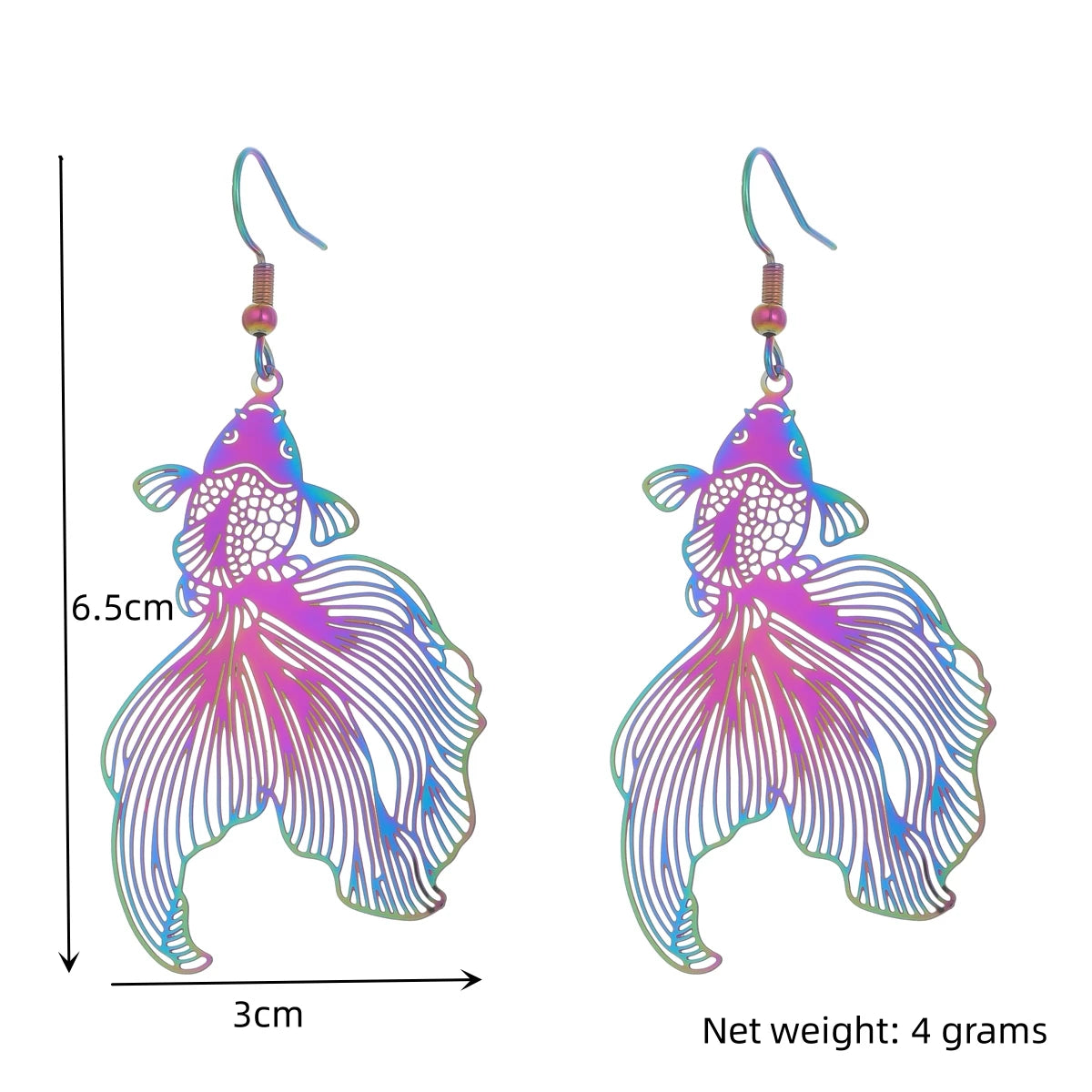 1 Piece Fashion Hollow Colorful Goldfish Earrings – Ideal Gift Jewelry