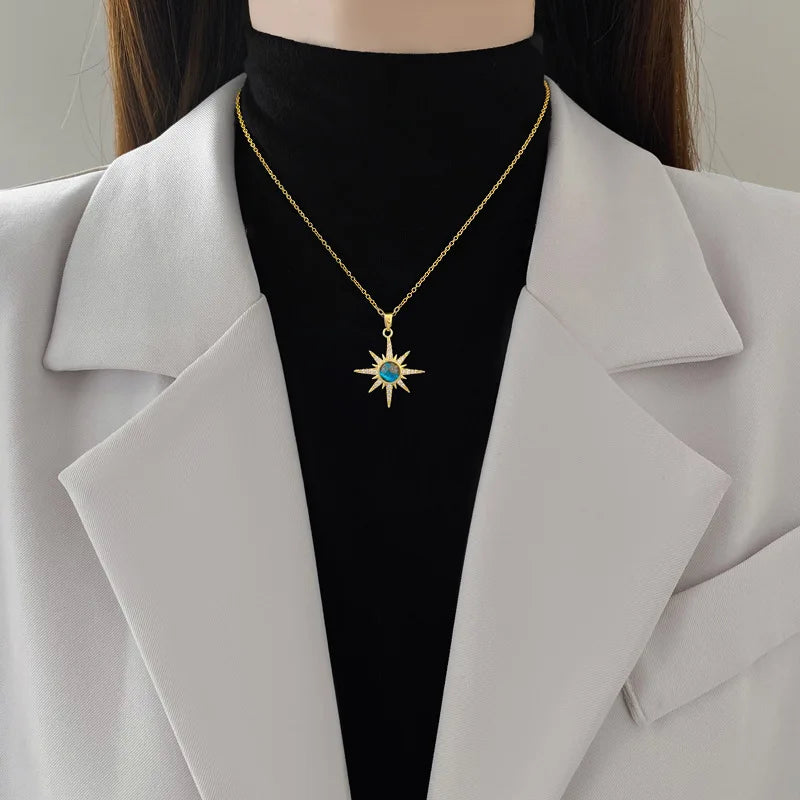 Exquisite Starry Planet Zircon Light Necklace: Luxurious, Versatile Stainless Steel Clavicle Chain for a Gorgeous, Temperament-Enhancing Look