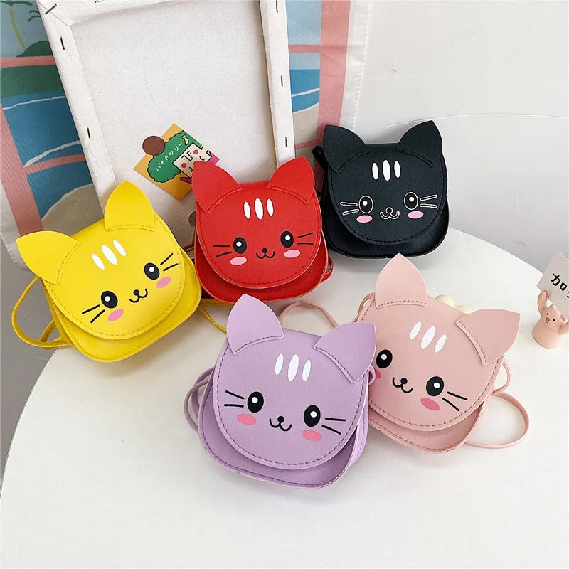 Meow Kitty Cat Small 3D Crossbody Bag With Flap Closure and Matching Strap Handbag