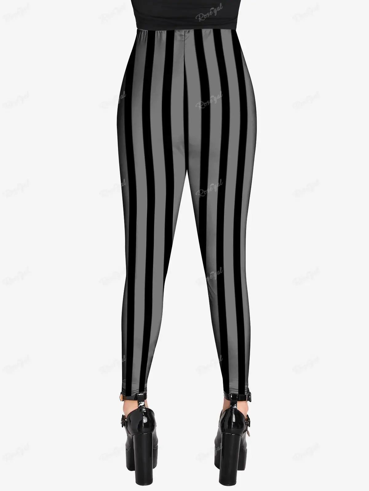 Gothic Asymmetric T-shirt Or Skinny Leggings Matching Set for Women 3D Skulls Tie Printed Casual Striped Print Outfits XS-6X