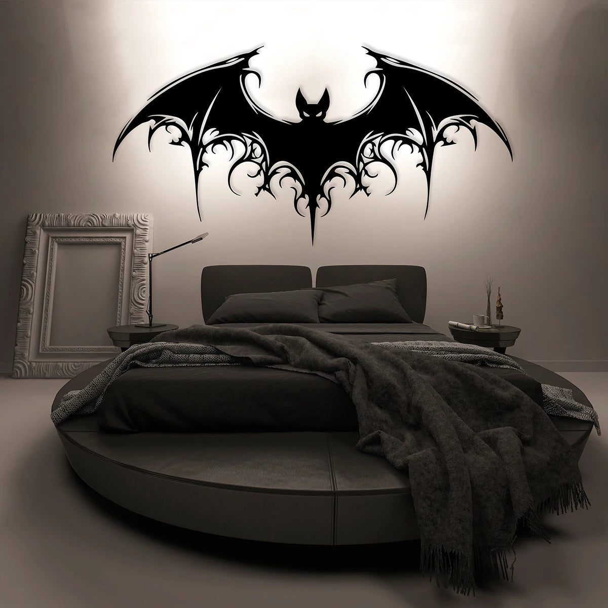 1pc Halloween Black Bat Wall Decor, Modern Bat Silhouette Wall Art Sculpture Bat Metal Art Wall Decor, Holiday Decoration