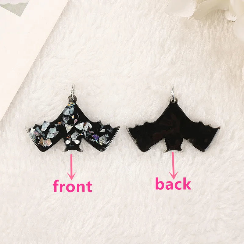 1Pair Halloween Woman Dangle Earrings 3D Resin Death Ghost Bat For Girl Birthday Gift