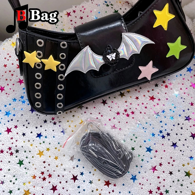 Bat Wing Versatile Bag Dark Gothic Fashion Tote Crossbody Handbag Harajuku Y2K