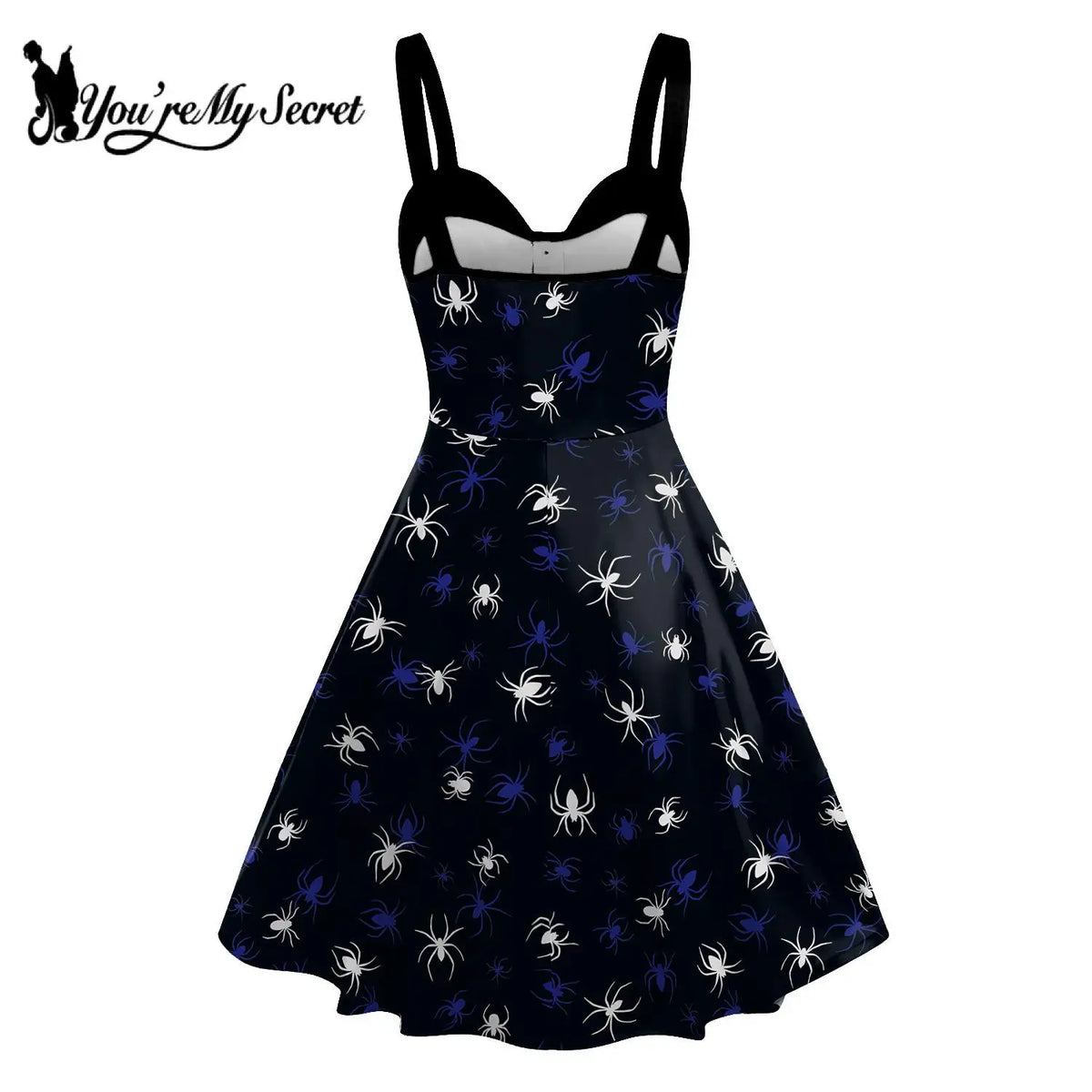 [You’re My Secret] Halloween Vintage Women Dress | Summer 2023 3D Print Scary Gothic Backless Slip Dress