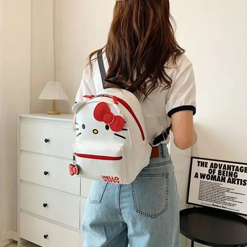 Sanrio Hello Kitty 3D Cartoon Anime Cute Waterproof Stitched Backpack Suitable For Children Or Adults