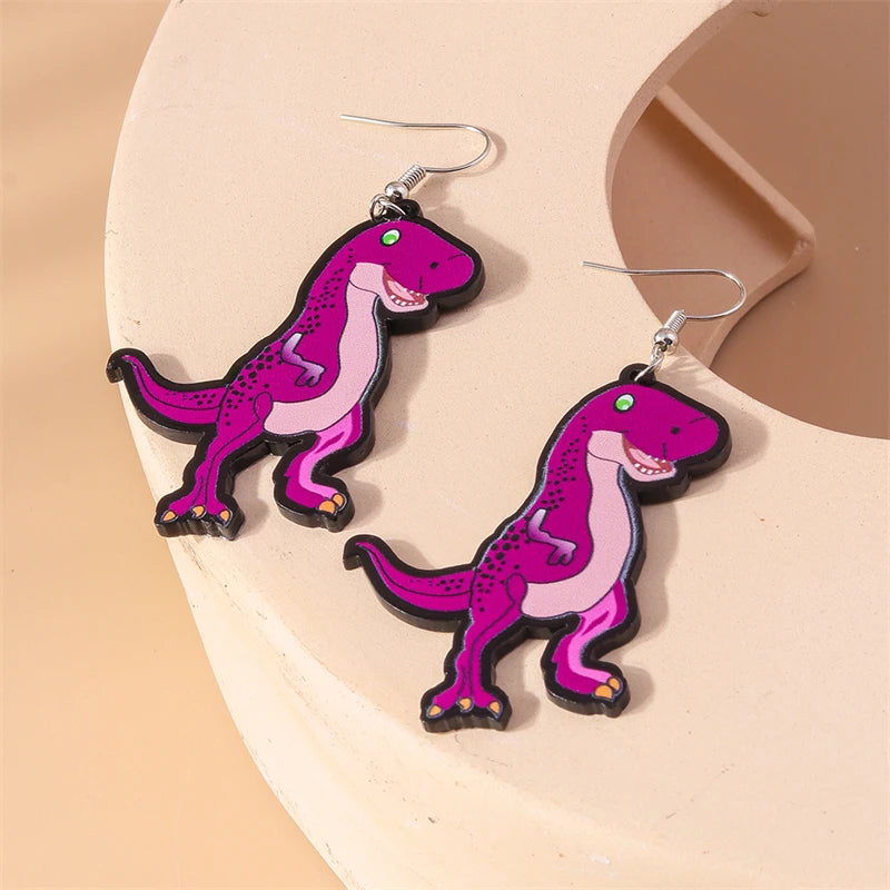 Cartoon Animal Dinosaur Drop Earrings - Party Holiday Jewelry Gifts for Women and Girls