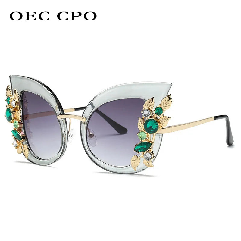 New Steampunk Diamond Sunglasses - Luxury Rhinestone Butterfly Goggles | Female Shades Eyewear