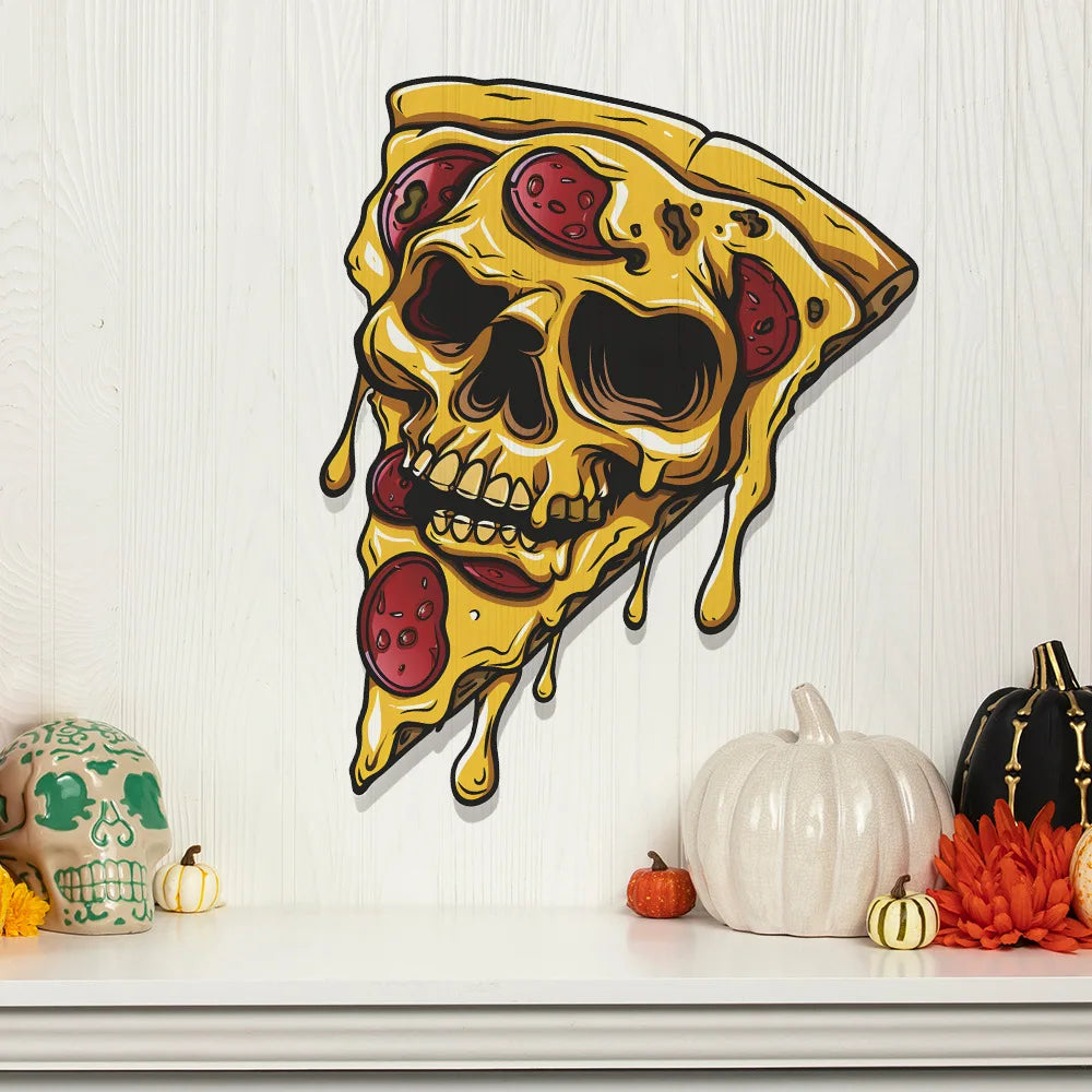 1PCS Halloween Funny Face Pizza Living Room Porch Kitchen Home Decoration Wall Sticker PVC Material Room Decoration