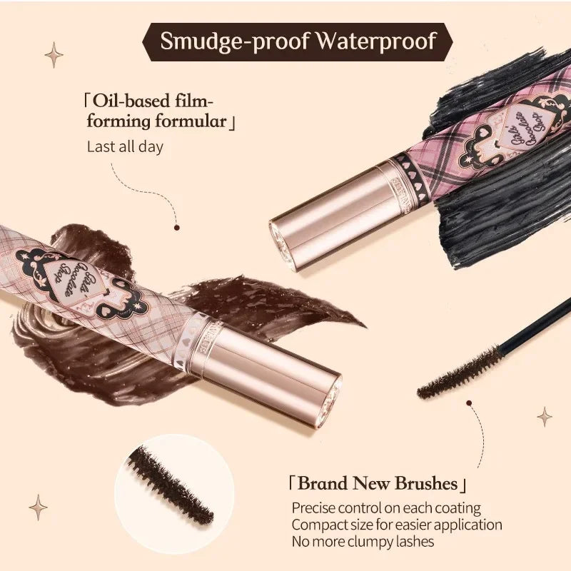 Flower Knows Chocolate Shop Mascara – Black Brown Lengthening Mascara with Fibre Brush, Perfectly Defined Lashes 3.5ml