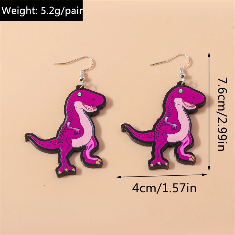 Cartoon Animal Dinosaur Drop Earrings - Party Holiday Jewelry Gifts for Women and Girls