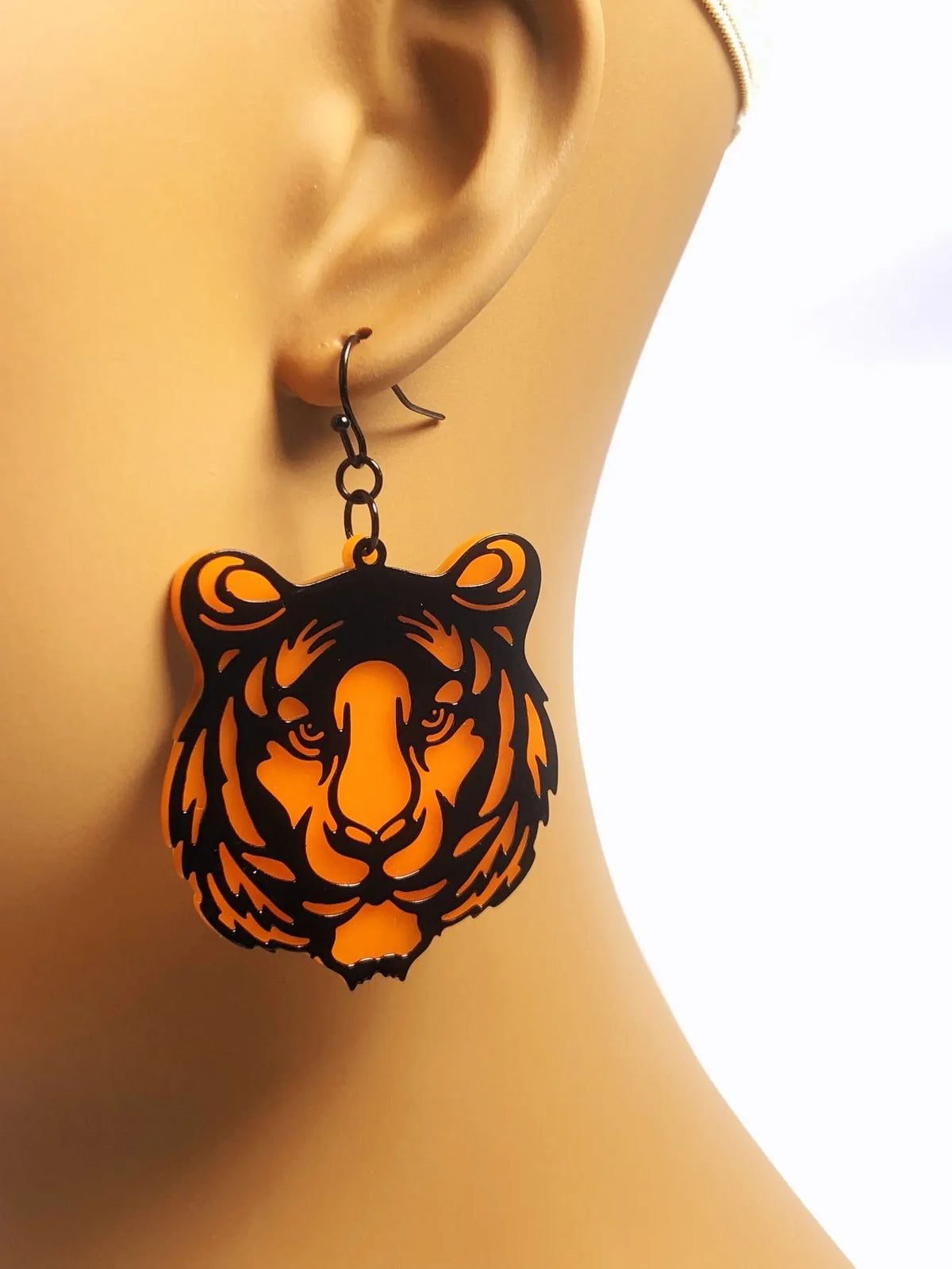 Fashionable Acrylic Tiger Head Earrings for Women and Girls | Unique and Cute Earrings