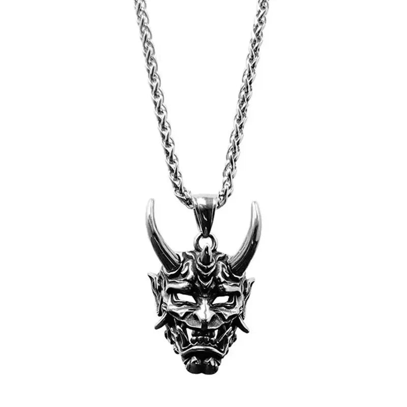 Zinc Alloy Vintage Ghost Face Pendant | Men’s Halloween Necklace