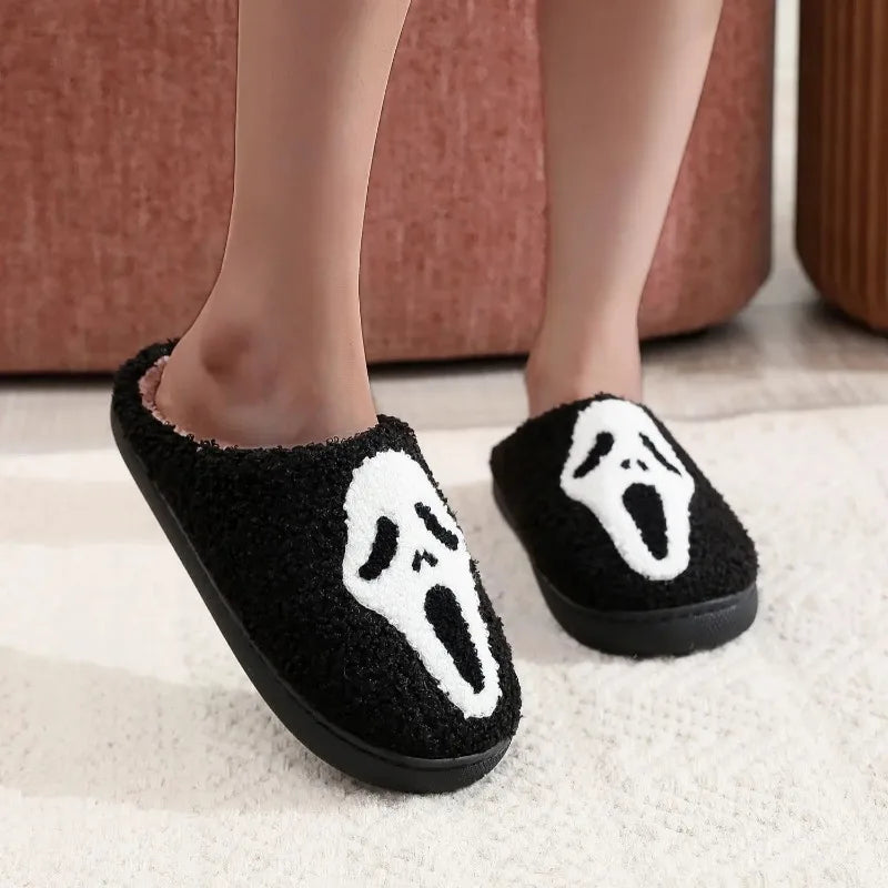 Halloween Ghost Character Slippers – Warm Winter, Unisex Thick Sole, Soft Sole Slippers