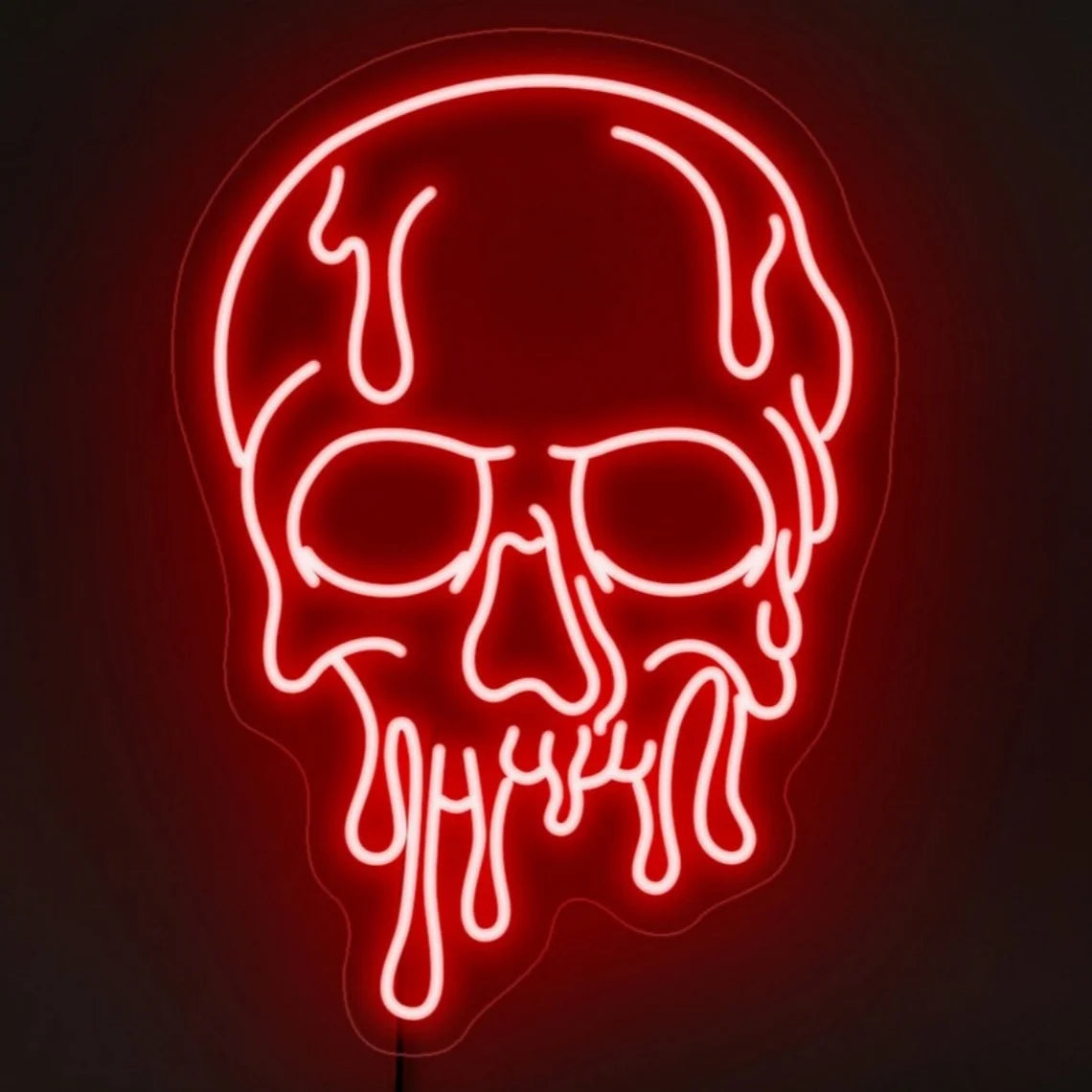 Skull Neon Sign Dripping Skull Melting Wall Art Decor Sign