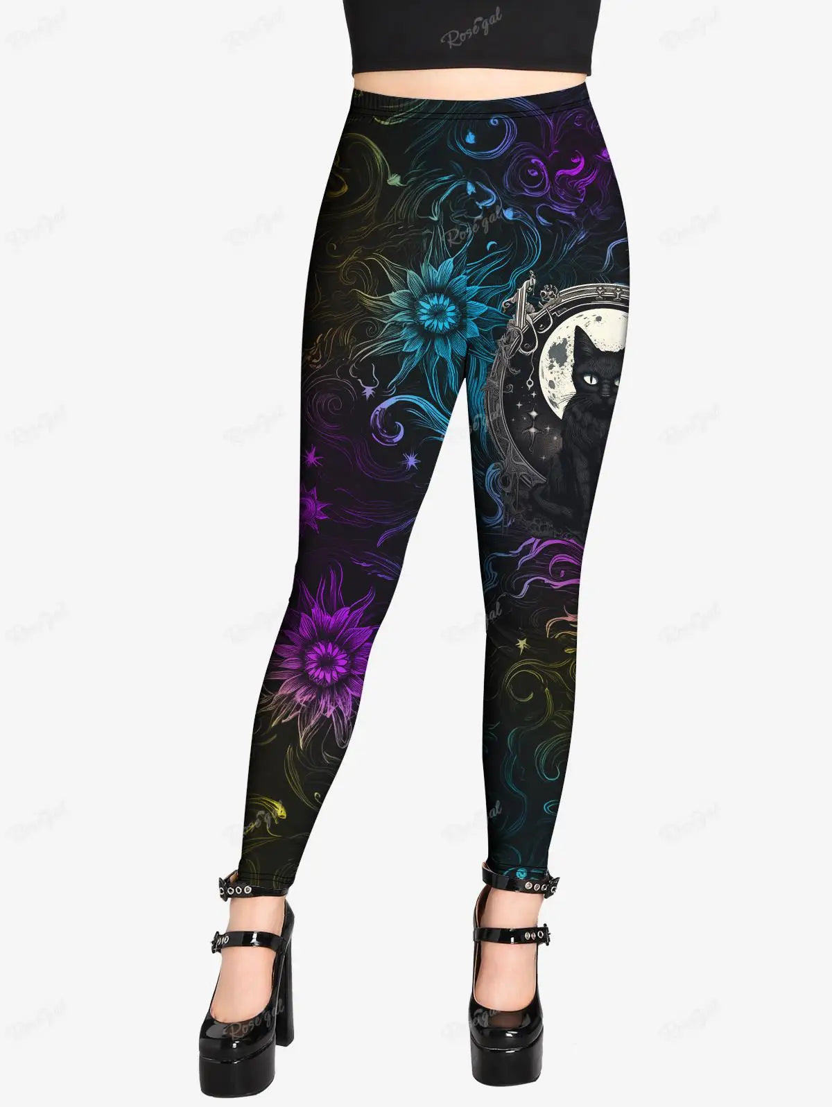 Plus Size Gothic Women's Skinny Leggings | 3D Skull, Cat, Dinosaur Prints | Pencil Pants Bottoms for All Season Wear