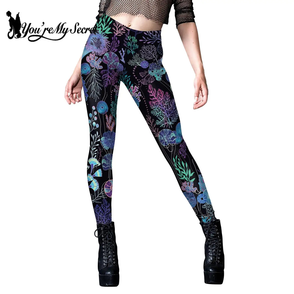 [You're My Secret] Fashion Leggings for Women Workout Pants 3D Printed Skull Sexy Leggings Slim Harajuku High Waist Leggings