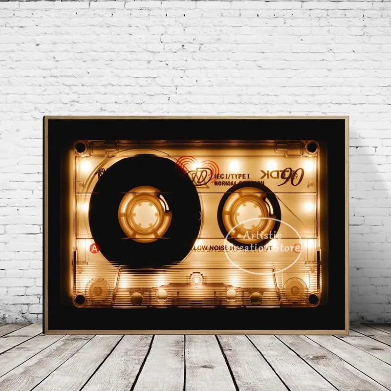 Retro 90 Minutes TDK Audio Cassette Poster Wall Art Compact Cassette Vintage Prints Canvas and Painting Wall Room Decor Gifts