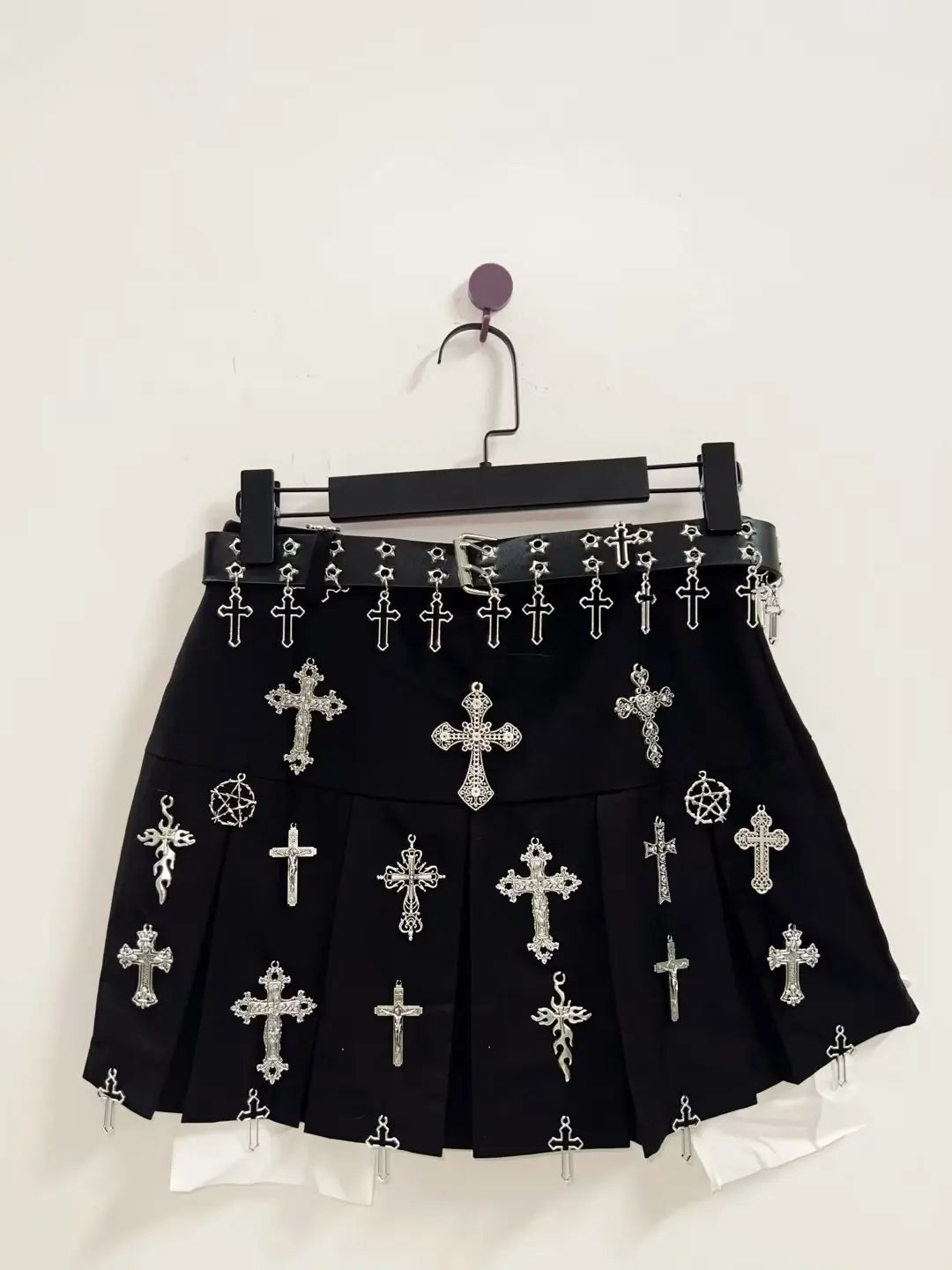 Gothic, Y2K, Punk, and Harajuku Short Skirts - Cross Skirt and Y2K Fashion