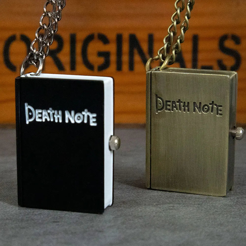 Japanese Anime Antique Necklace Chain Clock Pendant Death Note Book Quartz Pocket Watch for Men and Women