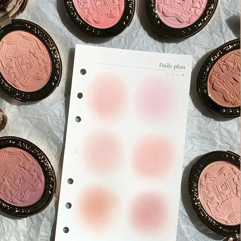 Flower Knows Beautiful Blush Palette – Circus Gradient Series 5g, Delicate Embossing, Matte Pigment, Natural Nude Women’s Face Makeup