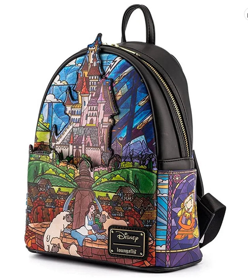 New Hot Disney Loungefly Beauty and the Beast Belle Princess Backpack | Enchanted Satchel, Girl’s Casual Bag, Children’s Bag