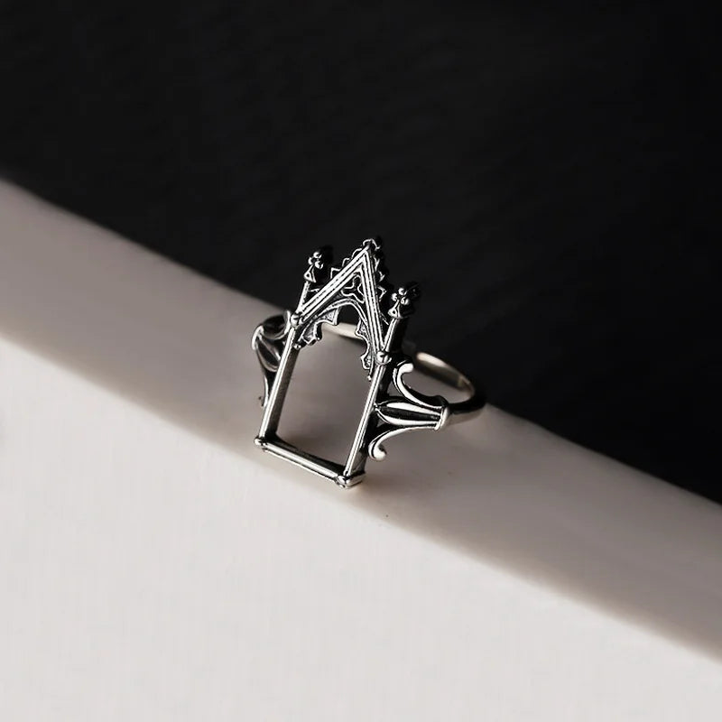 Fashion Trend Jewelry Ring - Gothic Queen Castle Ring for Women and Men, Bling Goth Jewelry