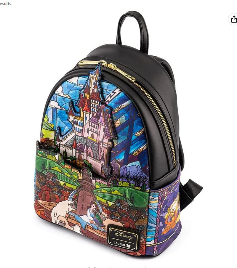 New Hot Disney Loungefly Beauty and the Beast Belle Princess Backpack | Enchanted Satchel, Girl’s Casual Bag, Children’s Bag