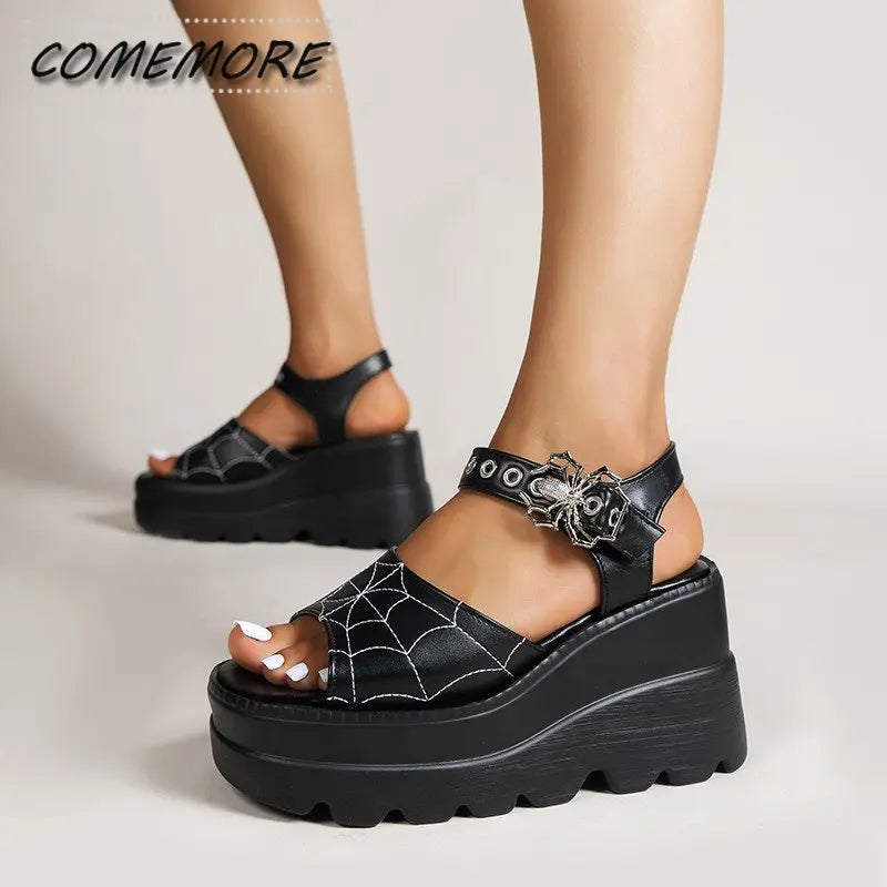 Shoes for Women 2023 Fashion Buckle Strap Women's Sandals Summer Street Sandals Female Wedge Shoes Ladies Punk Platform Sandals