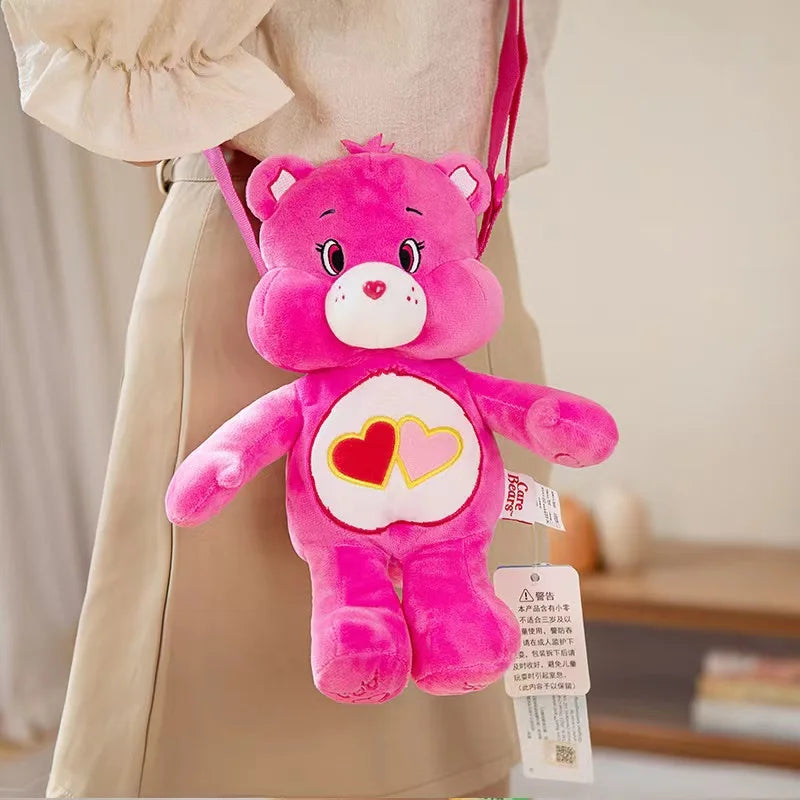 MINISO Cute Bear Plush Backpack - Kawaii Shoulder Bag for Girls and Kids