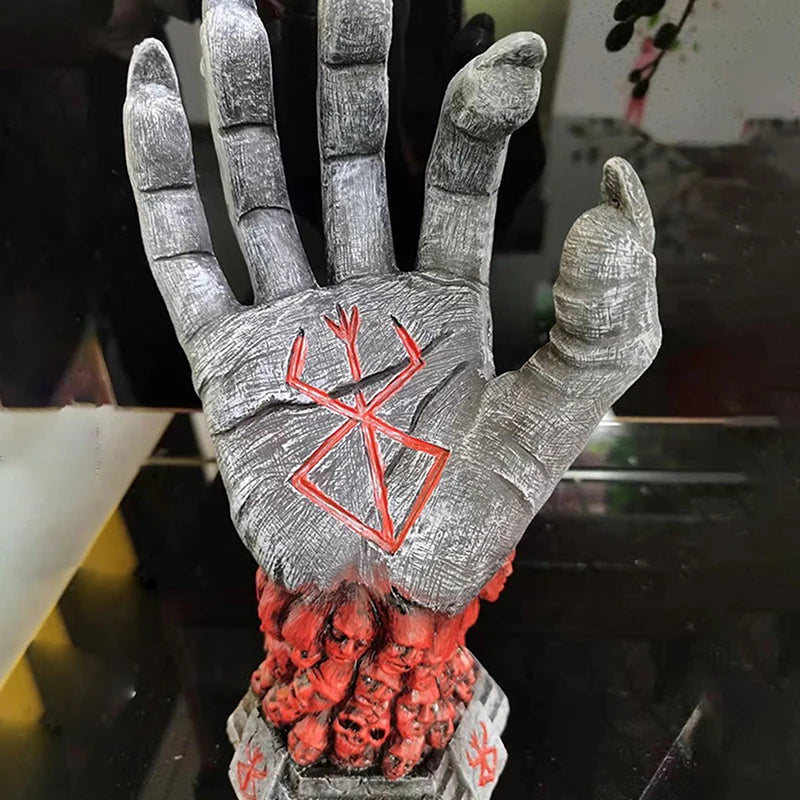 Grim Reaper Devil’s Right Hand Berserk Skull Rune Decorative Figurine | Resin Crafts Fear Home Decor