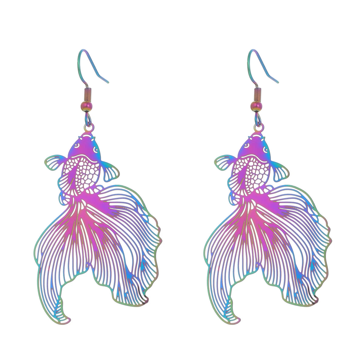 1 Piece Fashion Hollow Colorful Goldfish Earrings – Ideal Gift Jewelry